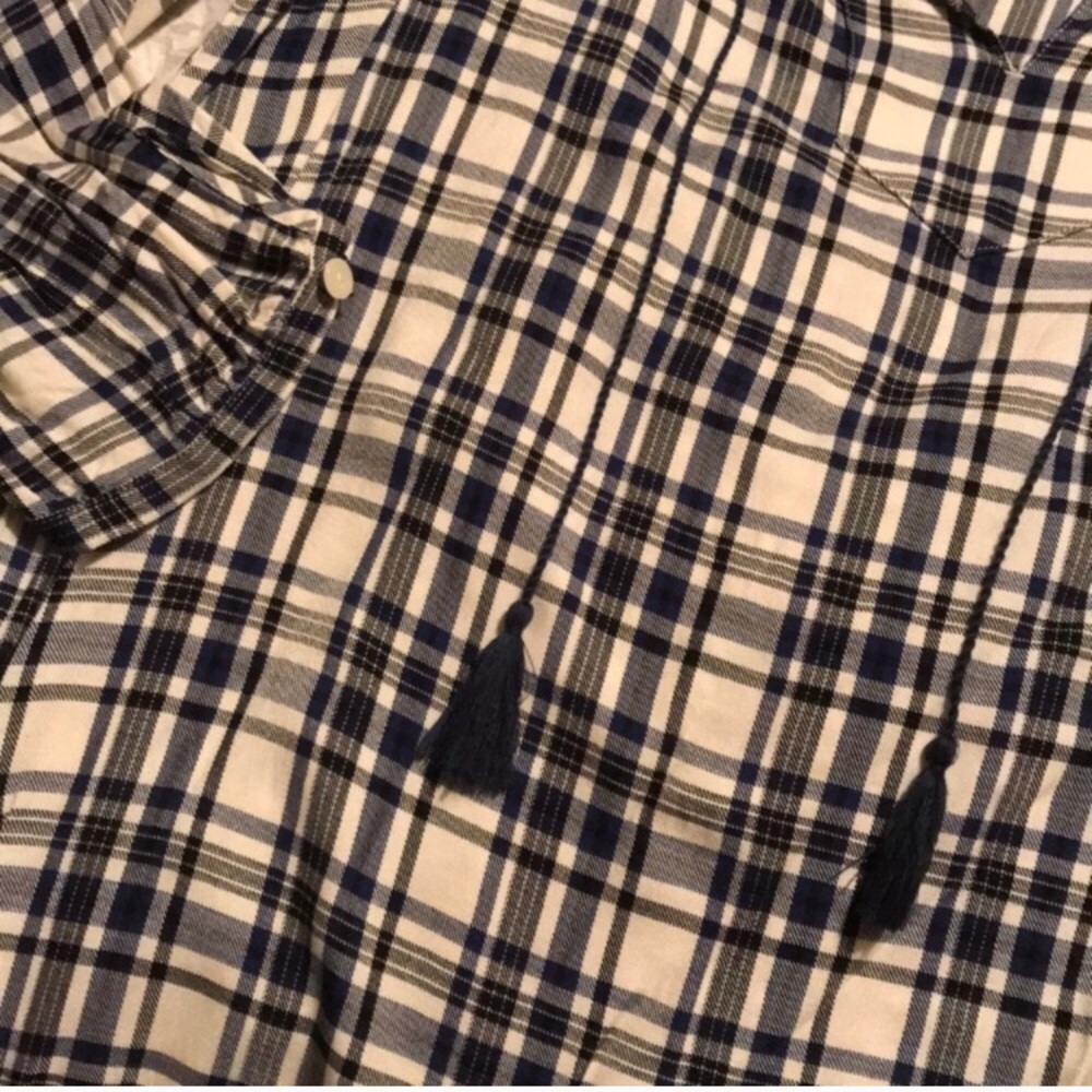 Madewell plaid artiste tunic shift dress tassels - Picture 7 of 8